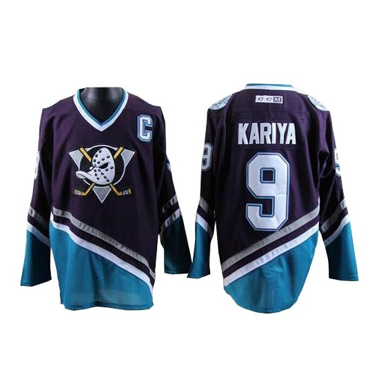 Adult Authentic Anaheim Ducks Paul Kariya Purple /Turquoise Throwback ...