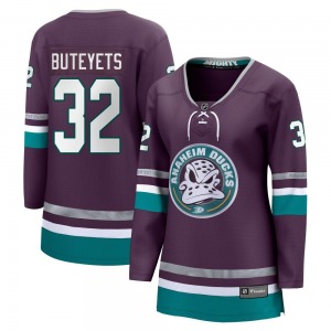 Women's Premier Anaheim Ducks Vyacheslav Buteyets Purple 30th Anniversary Breakaway Official Fanatics Branded Jersey