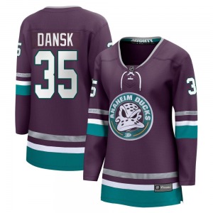 Women's Premier Anaheim Ducks Oscar Dansk Purple 30th Anniversary Breakaway Official Fanatics Branded Jersey