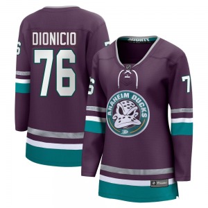 Women's Premier Anaheim Ducks Rodwin Dionicio Purple 30th Anniversary Breakaway Official Fanatics Branded Jersey