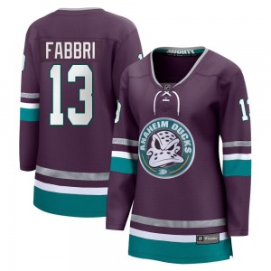 Women's Premier Anaheim Ducks Robby Fabbri Purple 30th Anniversary Breakaway Official Fanatics Branded Jersey