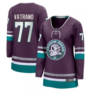 Women's Premier Anaheim Ducks Frank Vatrano Purple 30th Anniversary Breakaway Official Fanatics Branded Jersey