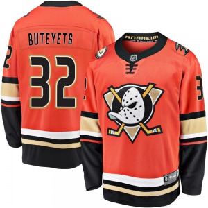 Adult Premier Anaheim Ducks Vyacheslav Buteyets Orange Breakaway 2019/20 Alternate Official Fanatics Branded Jersey