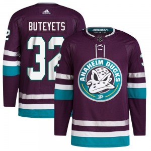 Adult Authentic Anaheim Ducks Vyacheslav Buteyets Purple 30th Anniversary Primegreen Official Adidas Jersey