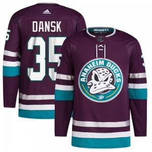 Adult Authentic Anaheim Ducks Oscar Dansk Purple 30th Anniversary Primegreen Official Adidas Jersey