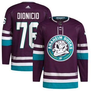 Adult Authentic Anaheim Ducks Rodwin Dionicio Purple 30th Anniversary Primegreen Official Adidas Jersey