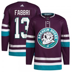 Adult Authentic Anaheim Ducks Robby Fabbri Purple 30th Anniversary Primegreen Official Adidas Jersey