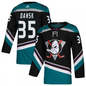 Youth Authentic Anaheim Ducks Oscar Dansk Black Teal Alternate Official Adidas Jersey