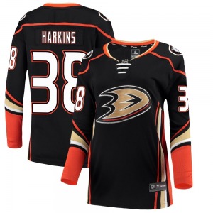 Women's Breakaway Anaheim Ducks Jansen Harkins Black Home Official Fanatics Branded Jersey