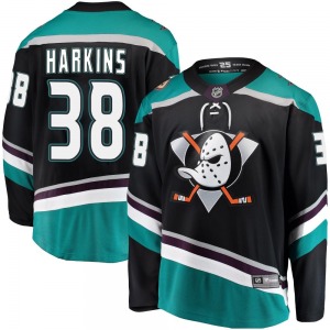 Adult Breakaway Anaheim Ducks Jansen Harkins Black Alternate Official Fanatics Branded Jersey