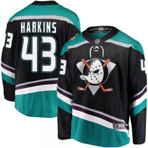 Adult Breakaway Anaheim Ducks Jansen Harkins Black Alternate Official Fanatics Branded Jersey