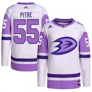 Adult Authentic Anaheim Ducks Coulson Pitre White/Purple Hockey Fights Cancer Primegreen Official Adidas Jersey