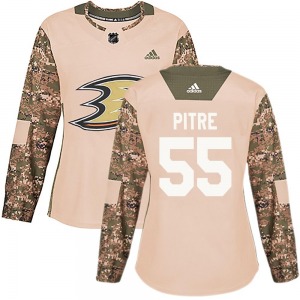 Women's Authentic Anaheim Ducks Coulson Pitre Camo Veterans Day Practice Official Adidas Jersey