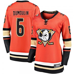 Women's Premier Anaheim Ducks Brian Dumoulin Orange Breakaway 2019/20 Alternate Official Fanatics Branded Jersey