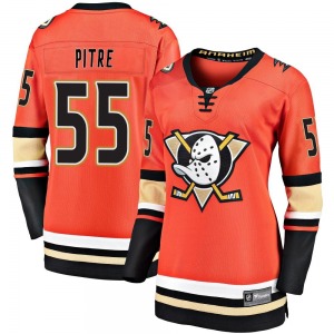 Women's Premier Anaheim Ducks Coulson Pitre Orange Breakaway 2019/20 Alternate Official Fanatics Branded Jersey