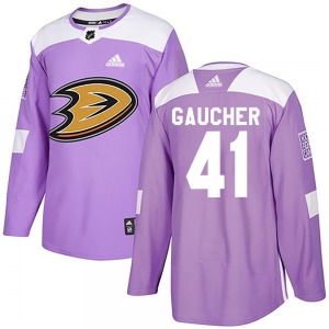 Youth Authentic Anaheim Ducks Nathan Gaucher Purple Fights Cancer Practice Official Adidas Jersey