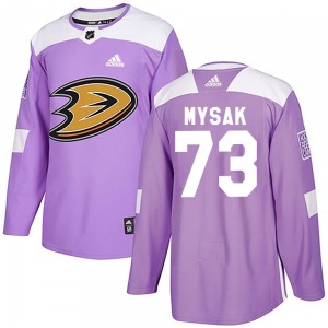 Youth Authentic Anaheim Ducks Jan Mysak Purple Fights Cancer Practice Official Adidas Jersey