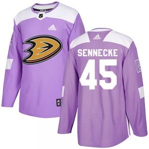 Youth Authentic Anaheim Ducks Beckett Sennecke Purple Fights Cancer Practice Official Adidas Jersey