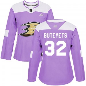 Women's Authentic Anaheim Ducks Vyacheslav Buteyets Purple Fights Cancer Practice Official Adidas Jersey