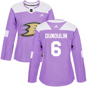 Women's Authentic Anaheim Ducks Brian Dumoulin Purple Fights Cancer Practice Official Adidas Jersey