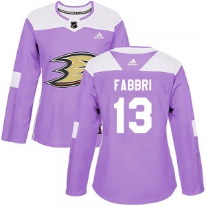 Women's Authentic Anaheim Ducks Robby Fabbri Purple Fights Cancer Practice Official Adidas Jersey