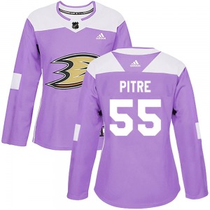 Women's Authentic Anaheim Ducks Coulson Pitre Purple Fights Cancer Practice Official Adidas Jersey