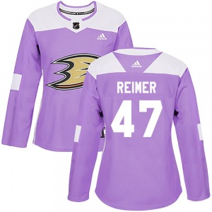 Women's Authentic Anaheim Ducks James Reimer Purple Fights Cancer Practice Official Adidas Jersey