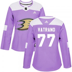 Women's Authentic Anaheim Ducks Frank Vatrano Purple Fights Cancer Practice Official Adidas Jersey