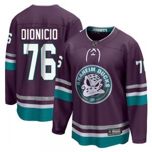 Adult Premier Anaheim Ducks Rodwin Dionicio Purple 30th Anniversary Breakaway Official Fanatics Branded Jersey