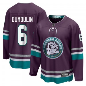 Adult Premier Anaheim Ducks Brian Dumoulin Purple 30th Anniversary Breakaway Official Fanatics Branded Jersey