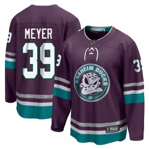 Adult Premier Anaheim Ducks Carson Meyer Purple 30th Anniversary Breakaway Official Fanatics Branded Jersey