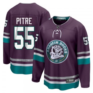 Adult Premier Anaheim Ducks Coulson Pitre Purple 30th Anniversary Breakaway Official Fanatics Branded Jersey