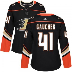 Women's Authentic Anaheim Ducks Nathan Gaucher Black Home Official Adidas Jersey