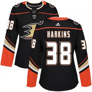 Women's Authentic Anaheim Ducks Jansen Harkins Black Home Official Adidas Jersey