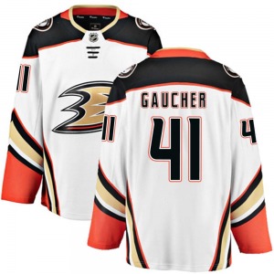 Adult Breakaway Anaheim Ducks Nathan Gaucher White Away Official Fanatics Branded Jersey