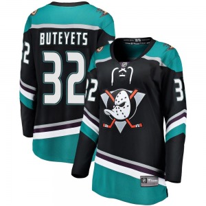 Women's Breakaway Anaheim Ducks Vyacheslav Buteyets Black Alternate Official Fanatics Branded Jersey