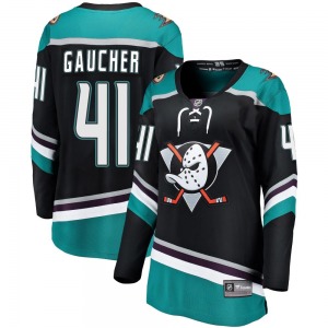 Women's Breakaway Anaheim Ducks Nathan Gaucher Black Alternate Official Fanatics Branded Jersey