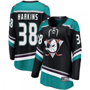 Women's Breakaway Anaheim Ducks Jansen Harkins Black Alternate Official Fanatics Branded Jersey