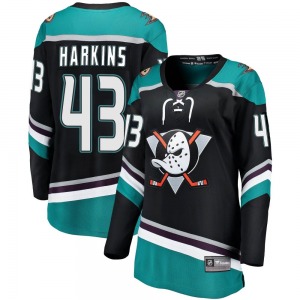 Women's Breakaway Anaheim Ducks Jansen Harkins Black Alternate Official Fanatics Branded Jersey