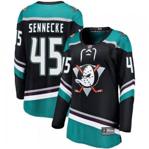 Women's Breakaway Anaheim Ducks Beckett Sennecke Black Alternate Official Fanatics Branded Jersey