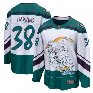 Youth Breakaway Anaheim Ducks Jansen Harkins White 2020/21 Special Edition Official Fanatics Branded Jersey