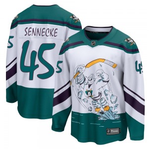 Youth Breakaway Anaheim Ducks Beckett Sennecke White 2020/21 Special Edition Official Fanatics Branded Jersey