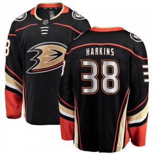 Youth Breakaway Anaheim Ducks Jansen Harkins Black Home Official Fanatics Branded Jersey