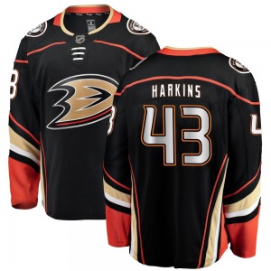 Youth Breakaway Anaheim Ducks Jansen Harkins Black Home Official Fanatics Branded Jersey