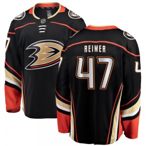 Youth Breakaway Anaheim Ducks James Reimer Black Home Official Fanatics Branded Jersey